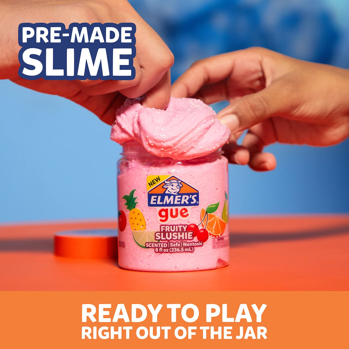 Elmer'S Gue Premade Slime, Variety Pack, Includes Clear Slime, Scented Slime, Glitter Slime, 4 Count