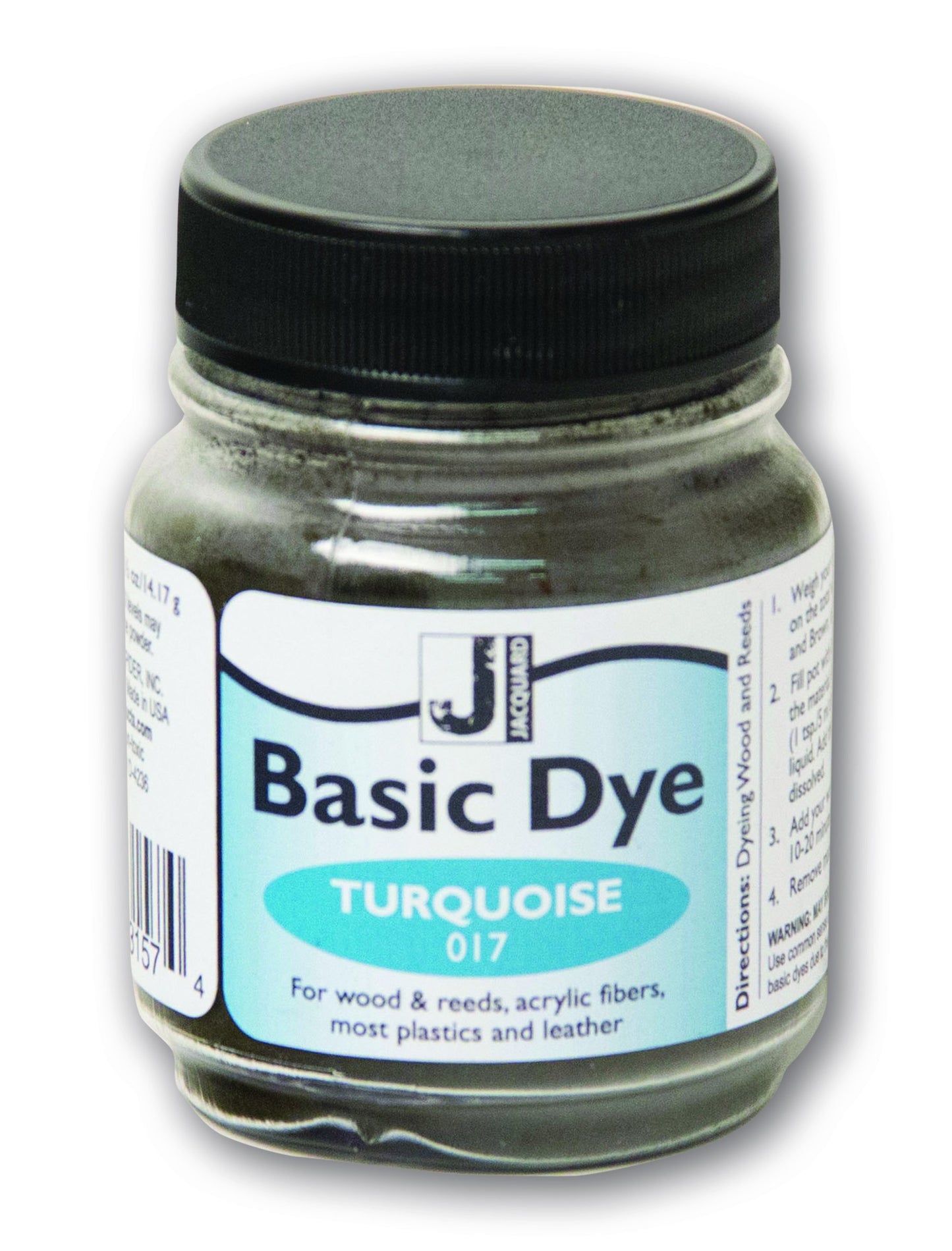Jacquard Basic Dye .5oz - Turquoise - The Perfect Solution for Hard to Dye Materials - Wood - Reeds - Straw - Paper - Leather -