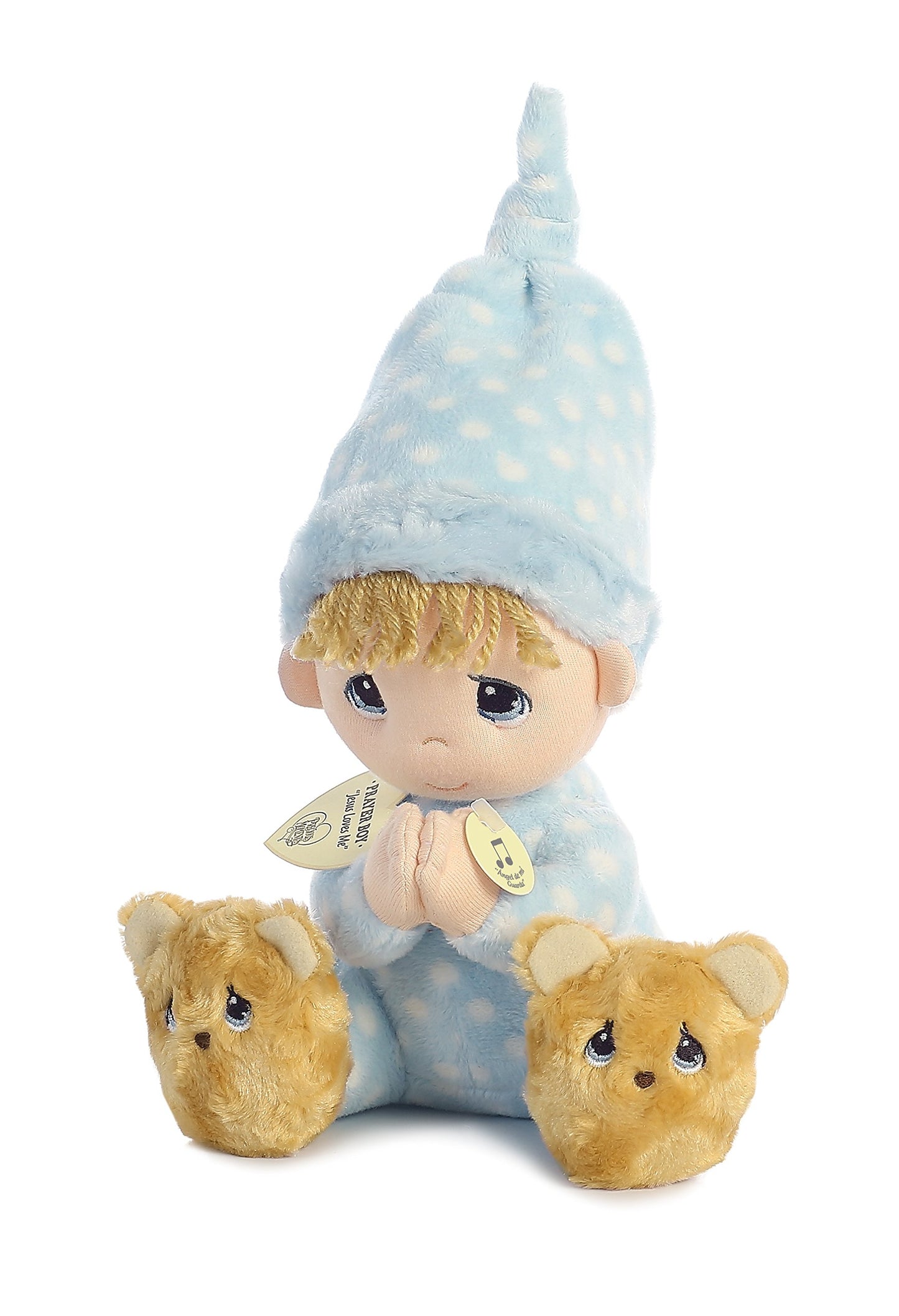 Aurora - Precious Moments - 9.5' Prayer Boy - Spanish, Beige/Blue