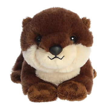 Aurora Adorable Mini Flopsie River Otter Pup Stuffed Animal - Playful Ease - Timeless Companions - Brown 8 Inches