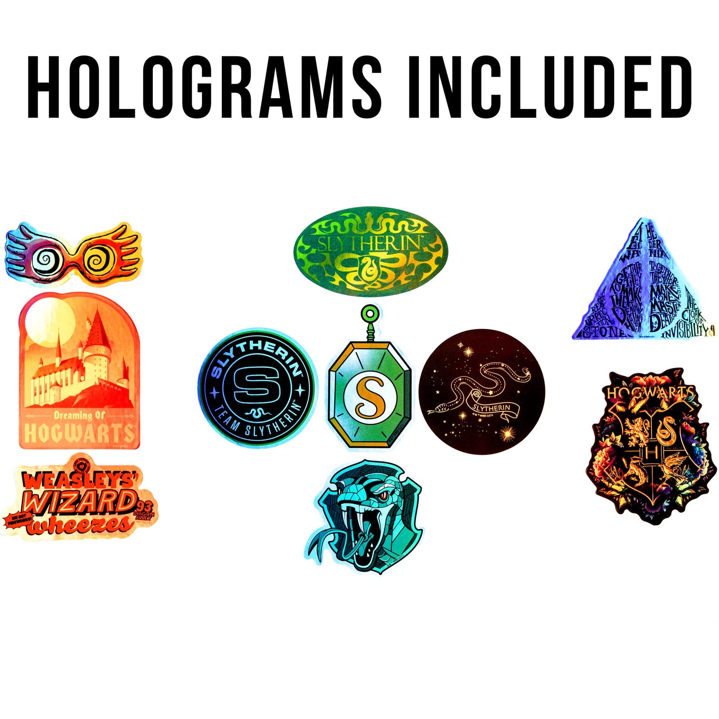 Conquest Journals Harry Potter Slytherin Vinyl Stickers, Unique Stickers Including Holograms, Waterproof And Uv Resistant, Great For All Your Gadgets, Potterfy All The Things (120 Pack Variety Bundle)