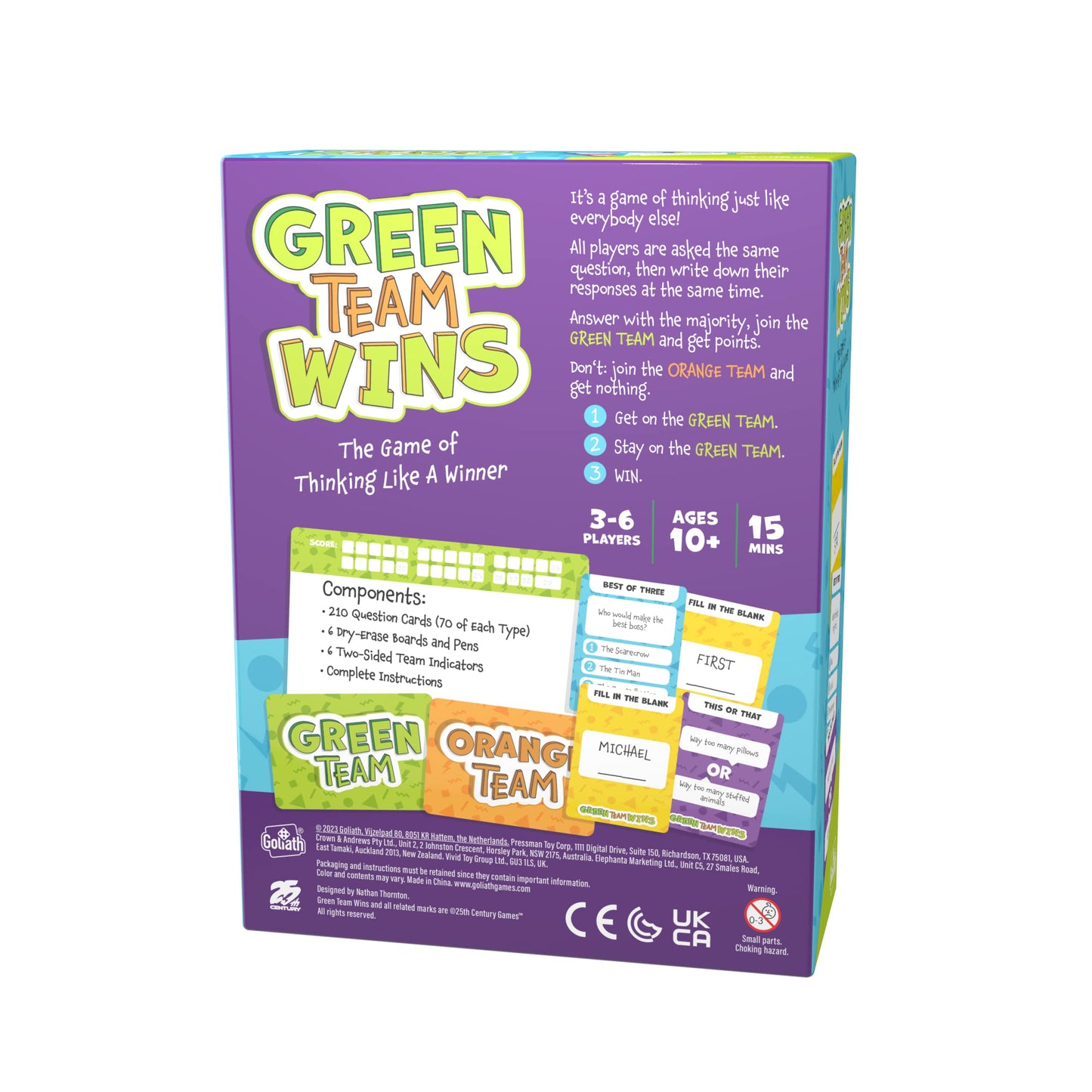 Goliath Green Team Wins Game - Guess The Most Common Answers To Win - 3-6 Players, Ages 10 And Up