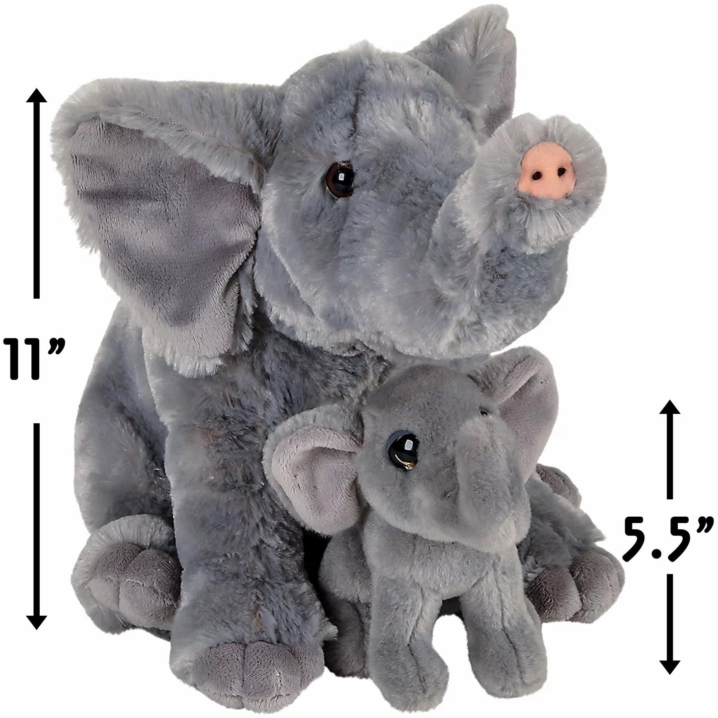 Rhode Island Novelty Adventure t Birth of Life Elephant with Baby Plush Toy 11 H