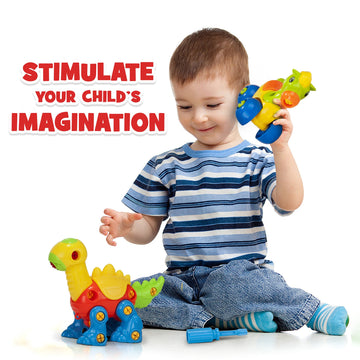 Creative Kids Build & Learn Dinosaur Take Apart Toy Set With Tools Interlocking Stem Educational Building Construction Kit For P