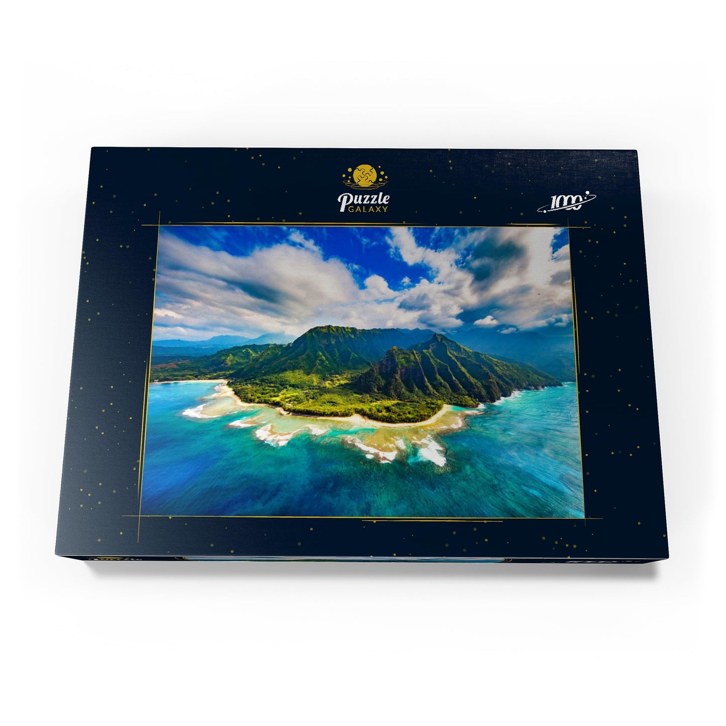 MyPuzzle 1000 Piece Jigsaw Puzzle - Aerial View Na Pali Coast, Kauai, Hawaii, Colorful Cardboard for Adults