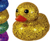 Glitter Rubber Ducks Metallic Colors 3' (1 Unit Assorted) Rubber Duckies Fidget Toy For Kids, Sensory Play, Stress Relief, Stocking Stuffers, Supplies Pinata Filler In Bulk. Plus Sticker. 4343-1
