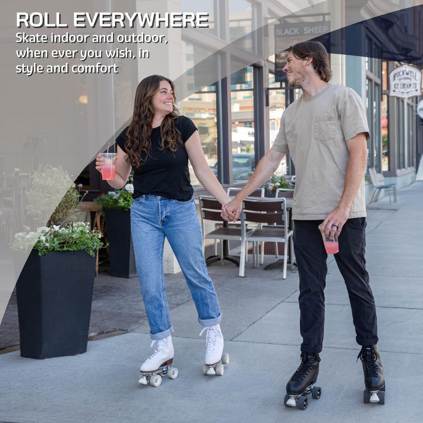 Chicago Skates Men'S Premium Leather Lined Rink Roller Skate - Classic Black Quad Skates