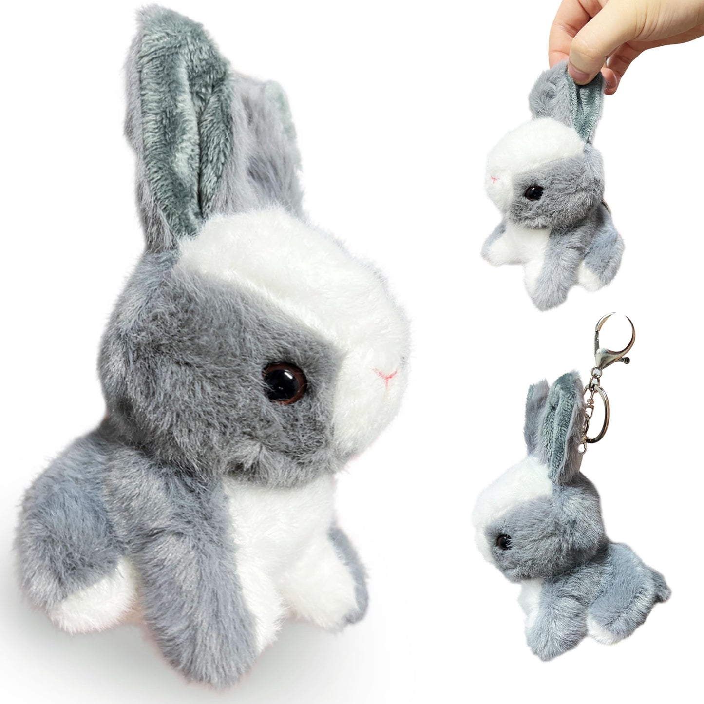 Bunny Stuffed Animals, Soft Rabbit Mini Plush Toy Key Chains, Cute Stuffed Animal For Girls And Boys, Small Kawaii Rabbit Plushi