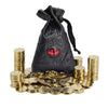 DND Fantasy Coins 50 Antique Gold Metal Treasure Tokens with Leather Pouch - Gaming Loot Accessories & Props for Dungeons and Dragons Tabletop RPG Board or Card Game LARP and Cosplay
