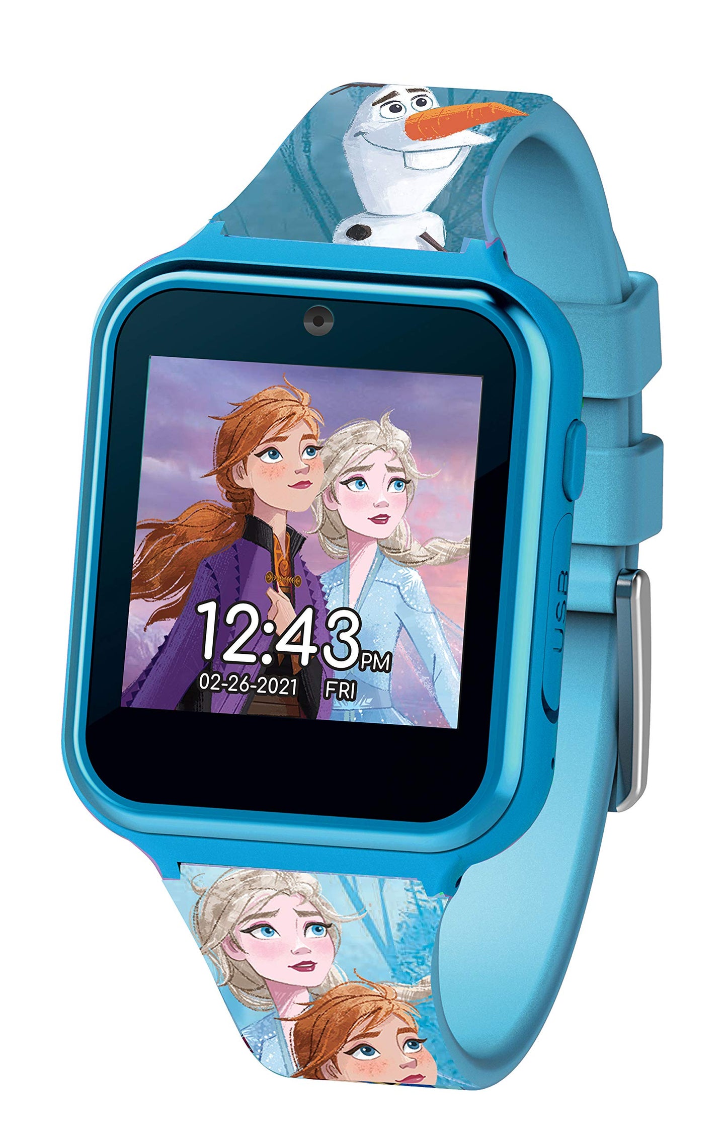 Accutime Frozen Touchscreen Interactive Smart Watch (Model: Fzn4673Az),Camera Light Blue