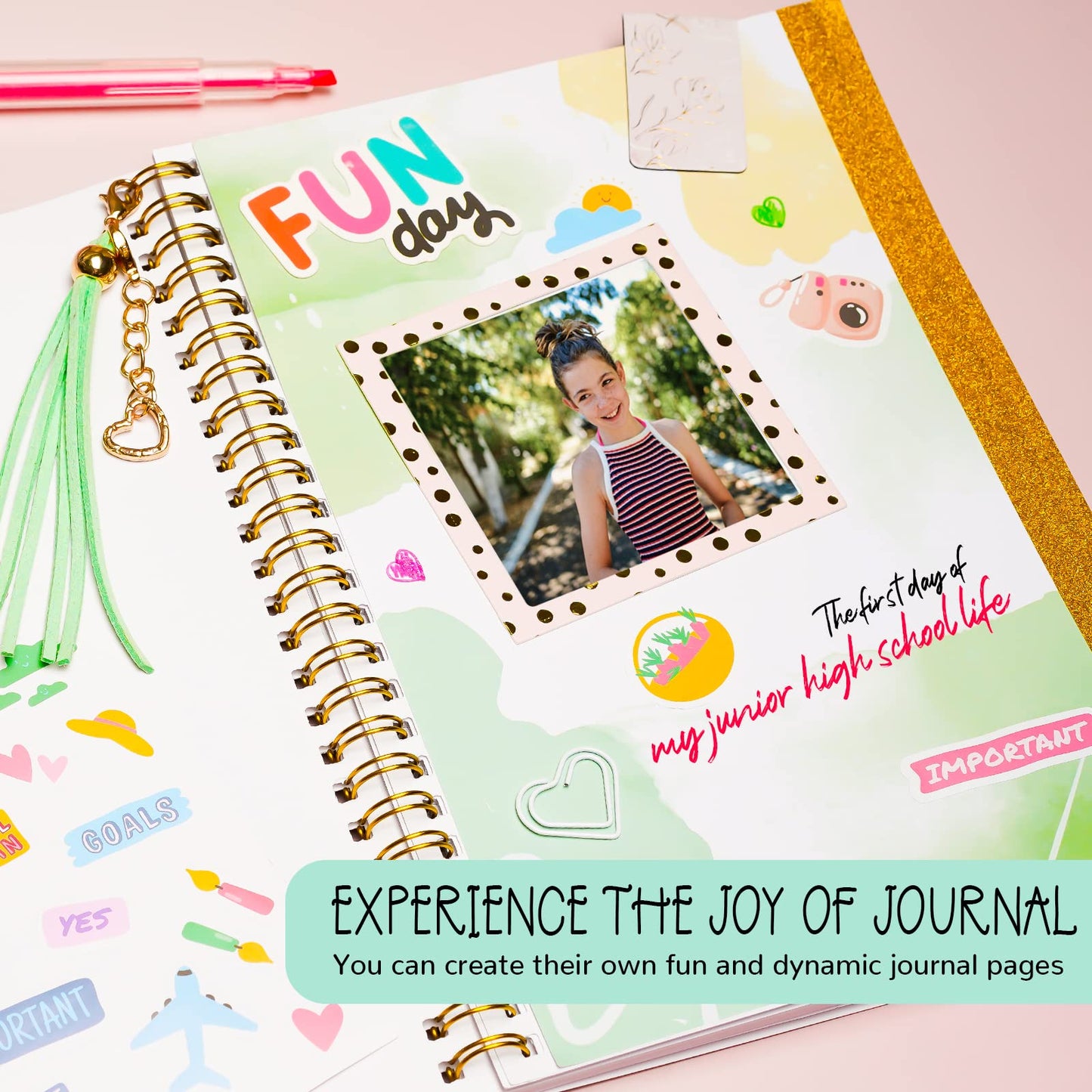 Gifts For Girls Age Of 8 9 10 11 12 13 Years Old And Up, Diy Journal Set, Personalized Diary Stuff For Tweens Teens, Decorate Your Planner/Organizer, Journaling Arts Craft Kit. Ideal Toy Age 6-8