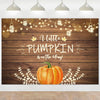 Avezano Little Pumpkin Baby Shower Backdrop Orange Pumpkin Patch Baby Shower Background Vinyl Autumn Fall Rustic Boy Girl Sprink