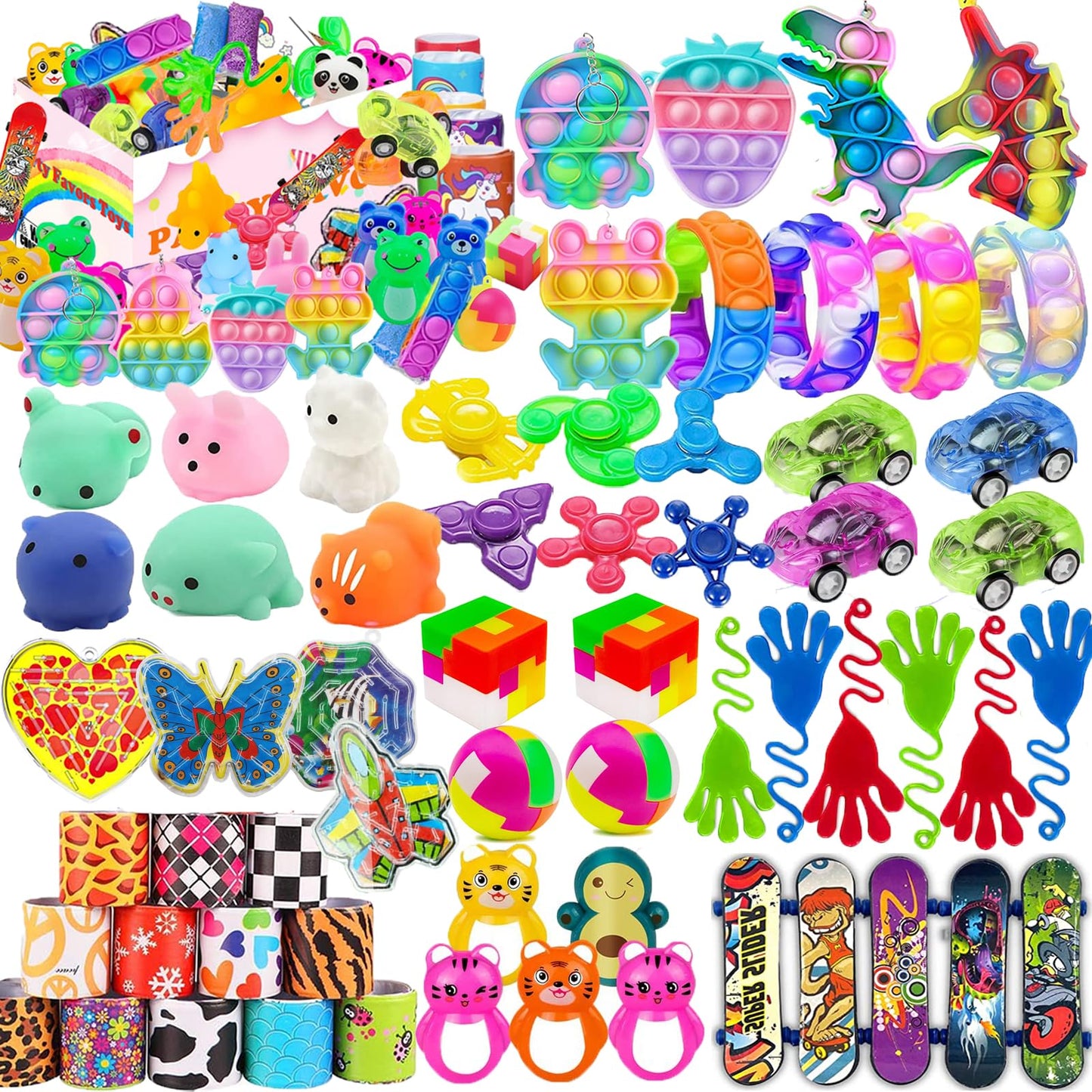 109 Pcs Party Favors For Kids 4-8, Pop Fidget Toys, Goodie Bag Stuffers, Treasure Box Toys For Classroom, Carnival Prizes, Pinat