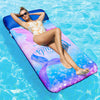 FindUWill Oversized Pool Floats mature-themed 72 X 37 X-Large Fabric Covered Pool Float Lounger with Headrest Pool Floaties Raft Heavy Duty for Vacation (Mermaid)