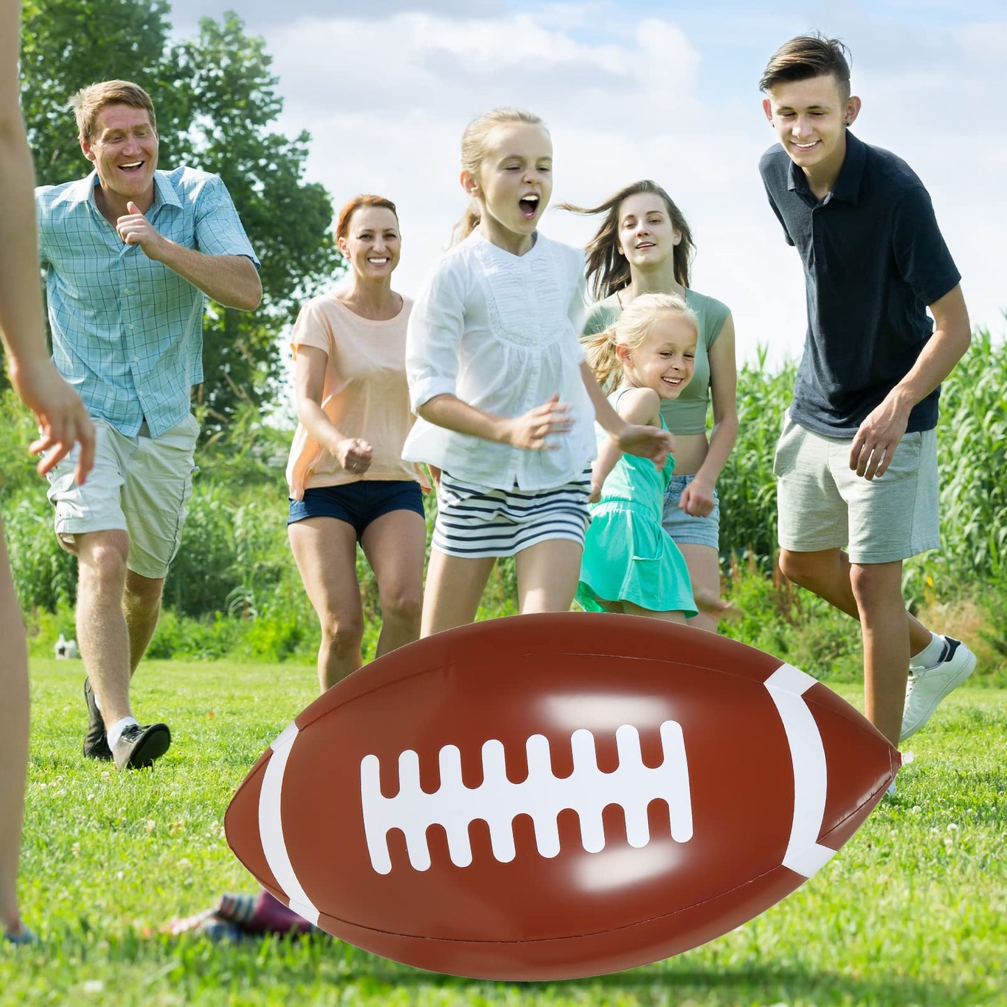 Sanwuta 37'' Giant Jumbo Inflatable Football With Tee Set For Football Party Decoration Inflatable Football Party Supplies Footb