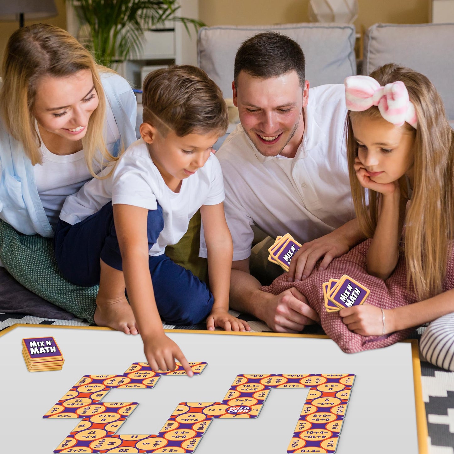 Gamie Mix N' Math Card Game - 130 Cards - Math Skills - Educational Math Game - Fun, Colorful - Ages 5+