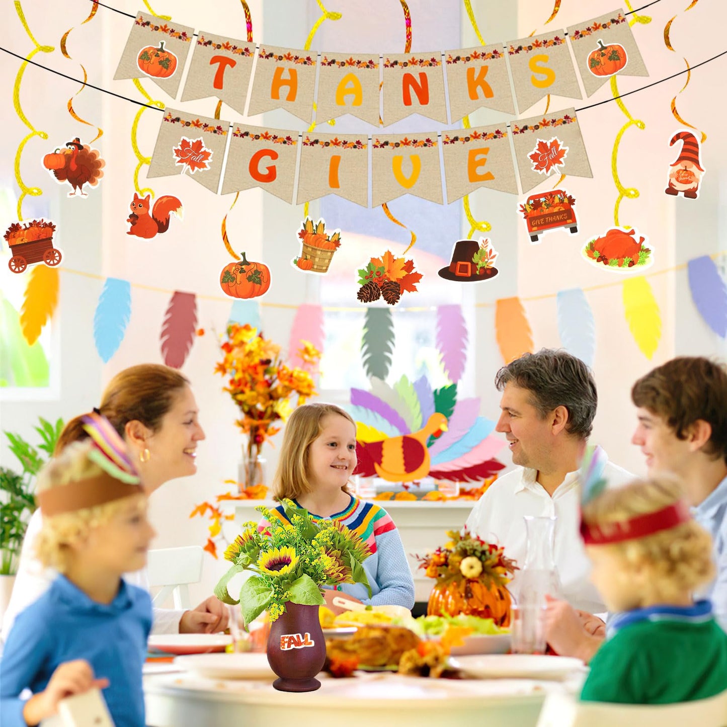 Thanksgiving Fall Leaf Foam Sticker, Julbear 900Pcs Autumn Glitter Maple Leaves Colorful Pattern Self-Adhesive Foam Stickers For