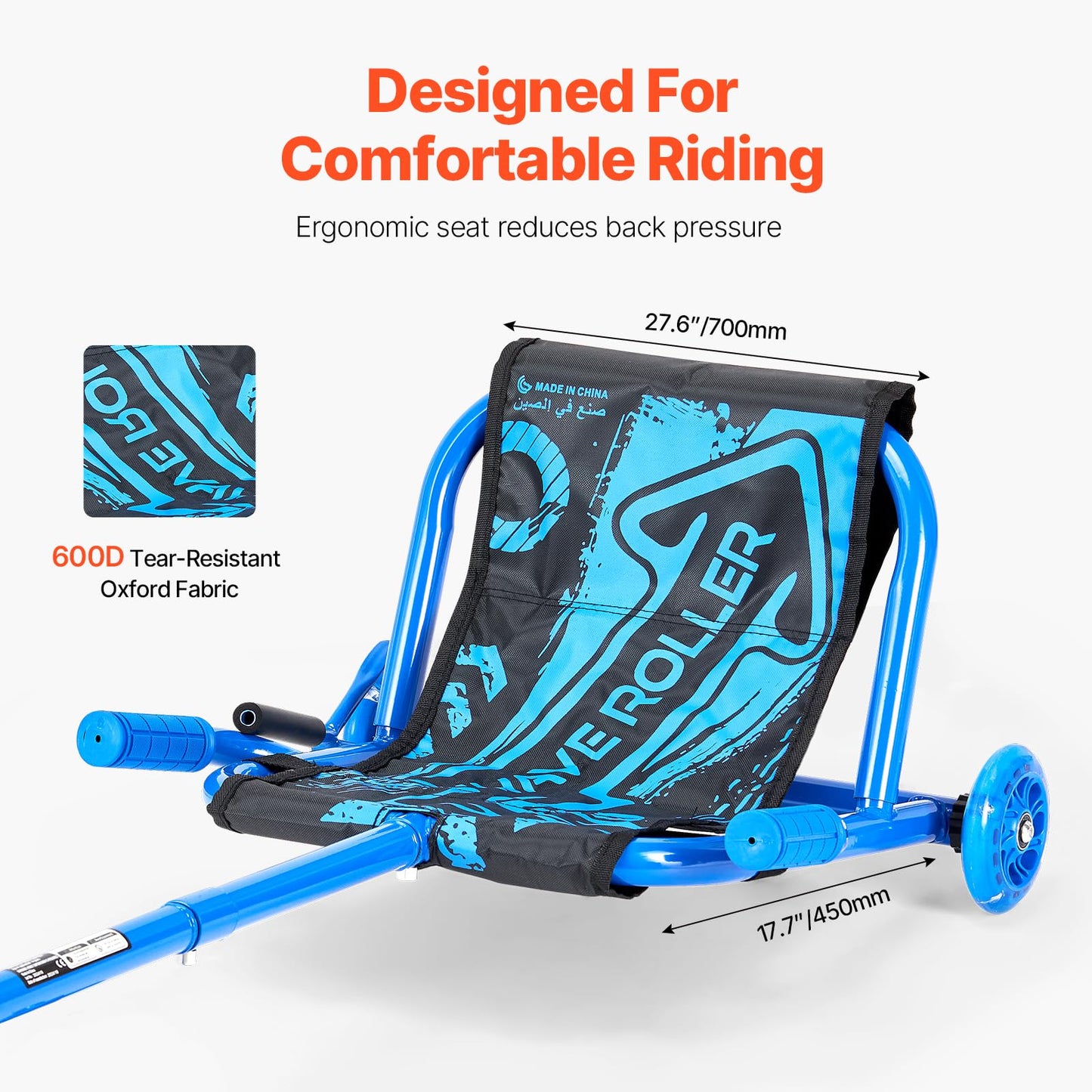 Vevor Ride On Scooter, Load Capacity Of 198 Lbs, Swing Side-To-Side For Amazing Ride Powered By Zig-Zag Motion, Ride On Drifting