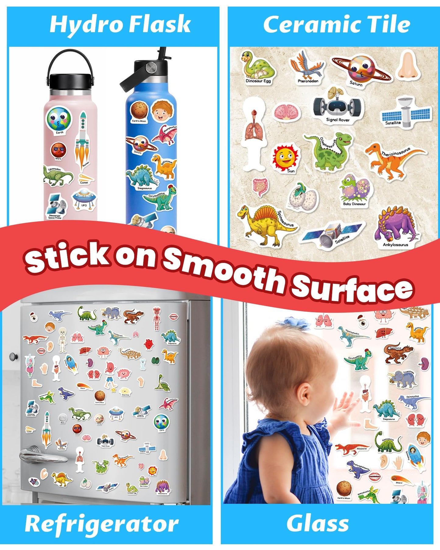 Walenced Reusable Sticker Book For Toddlers 2-4 Years, 3 Sets Stickers For Kids, Toddler Sticker Book Ages 1-3, 94 Pcs Toddler C
