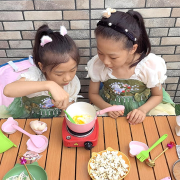 Kids Junior Tiny Real Easy Cooking Kitchen Set and Baking Kit - Mini Stove Burner, Chef - Easy Cook Real Food Utensils Gift for