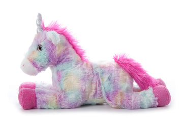 The Petting Zoo Unicorn Stuffed Animal Plush Toy - 14" Tie Dye Rainbow with Silver Horn