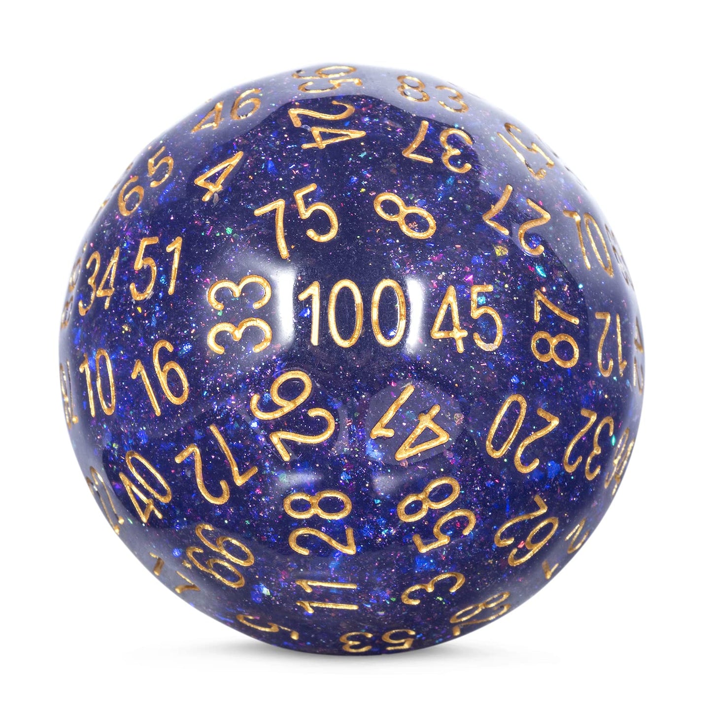 DNDND Galaxy Purple Resin D100 Dice 100 Sided Dice with Translucent Organza Bag for DND Dungeon and Dragons