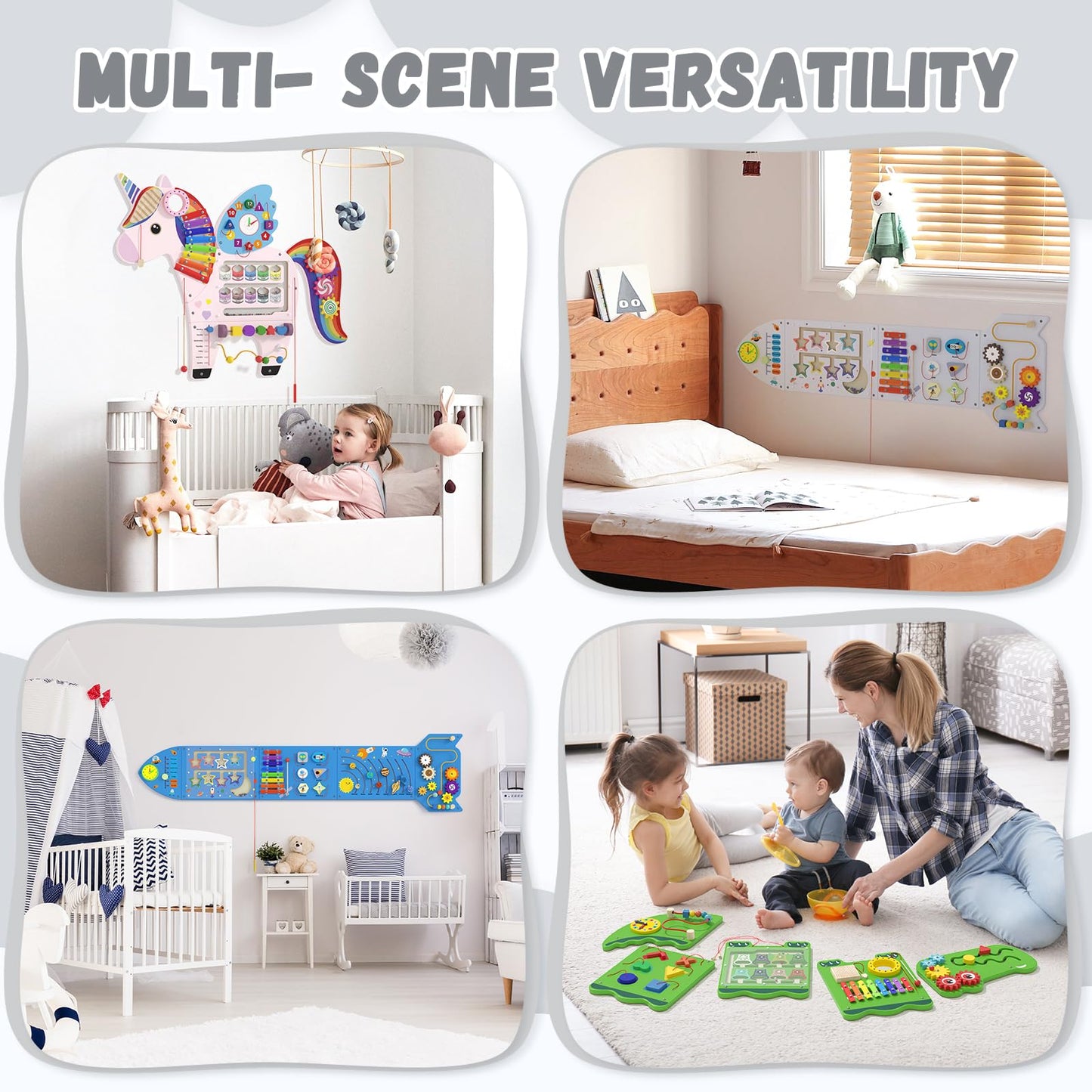 Nigwet Rocket Activity Wall Busy Board Panels - Sensory Wall Panel For Kids, Montessori Toddler Wall Activity Board, Wall Toys F