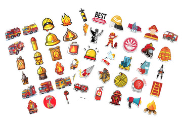 100 Pcs Firefighter Stickers Accessories, Firefighter Helmet Stickers, Fire Truck Stickers