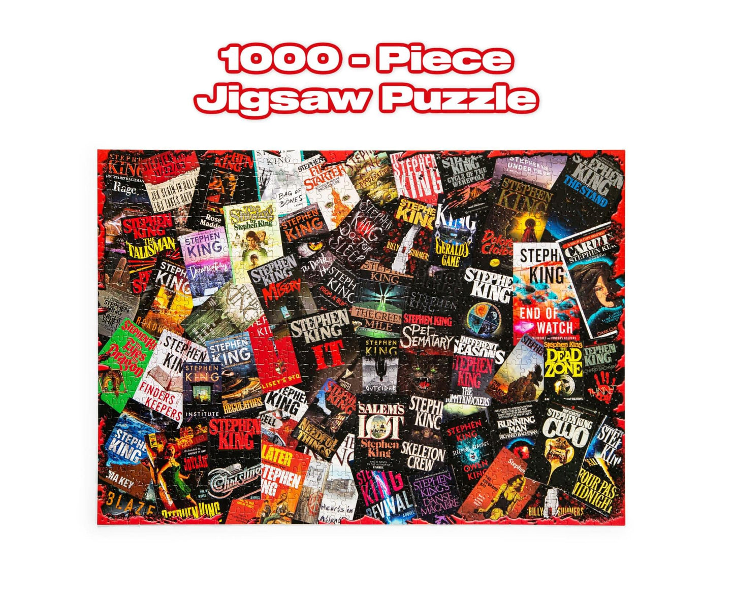 King Of Horror Collage Puzzle For Adults Inspired By Stephen King | Difficult 1000 Piece Jigsaw Puzzle Toy | Interactive Brain Teaser For Game Night | 28 X 20 Inches
