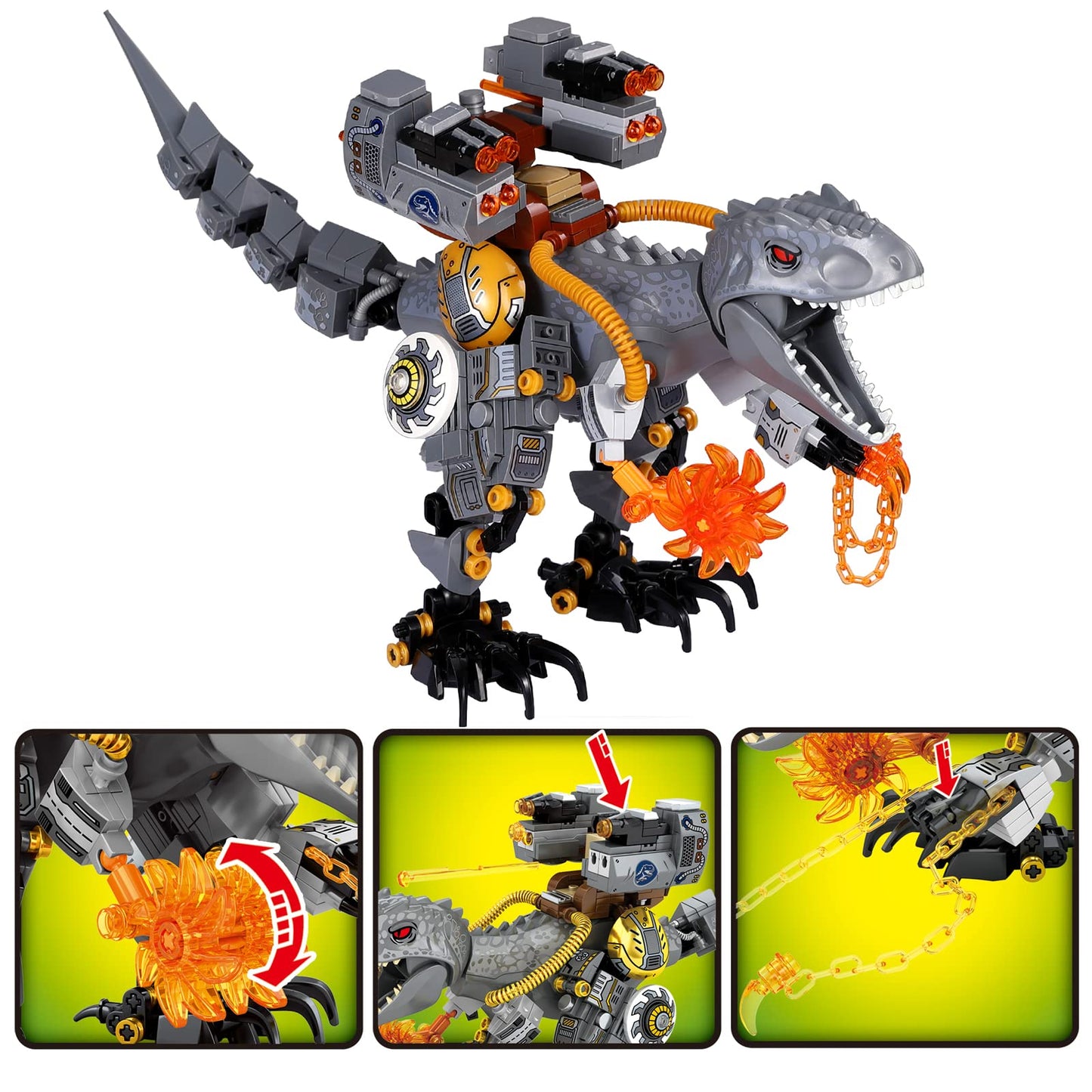 Enjbrick Dinosaur Building Set For Boys 8-14 Years,Dino Toy For Boys And Girls, With Truck,Baby Dino For Movie Fans Birthday Gifts