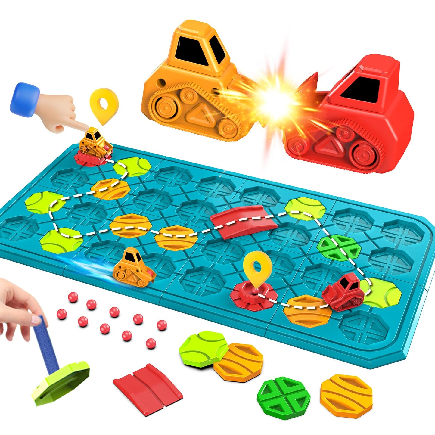 Airkid Stem Board Games, Montessori Logic Puzzles - Educational Road Builder Toys For Kids Ages 3-8