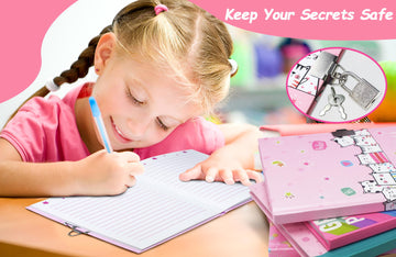 Ginmlyda Girls Diary With Lock For Kids, 7X5.25 Inches 112 Lined Pages Secret Cats Notebook For Girls Journal With Lock For Kids