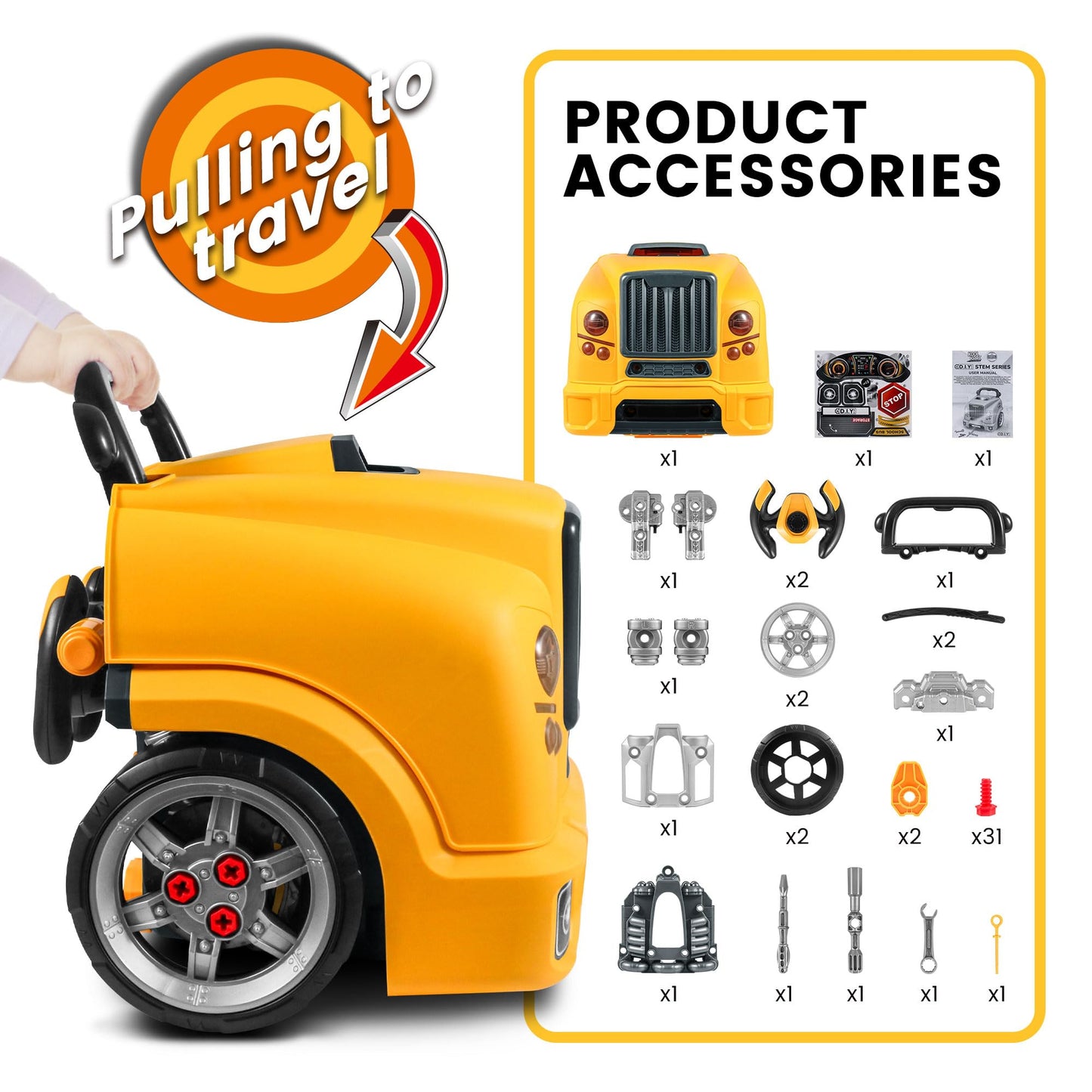 Kool Karz Playground Truck Engine Toy For Boys Age 3-5, Mechanics Repair Set With Realistic Lights, Sounds & Parts, Great Builde