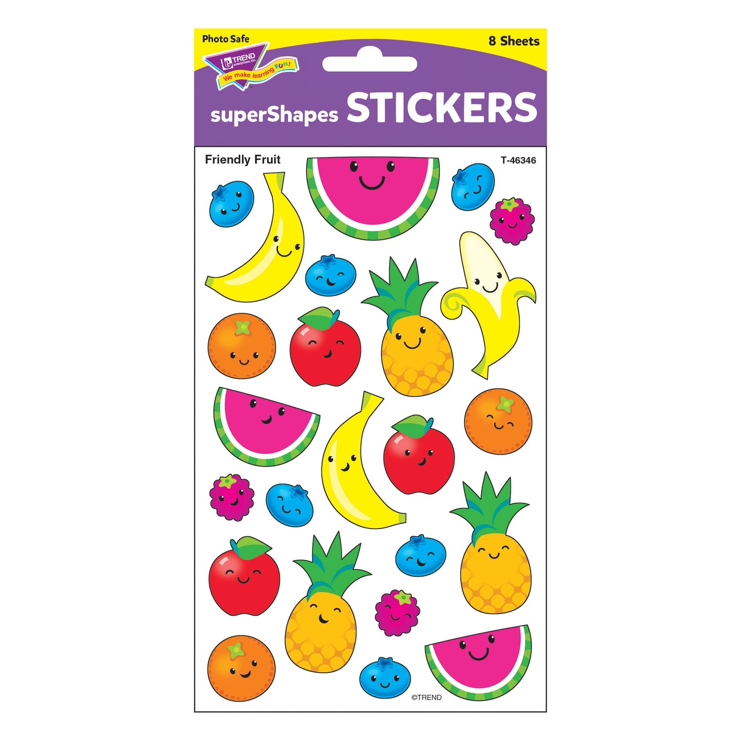 Trend Friendly Fruit Large superShapes Stickers, Classroom Incentives, 192 Count
