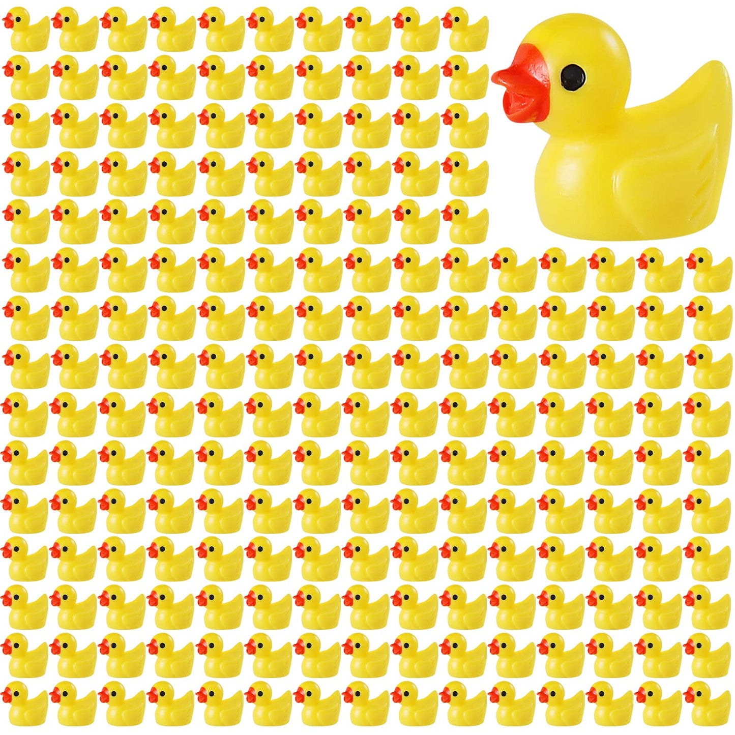 ROMROC Mini Resin Duck Bulk 200 Pack Tiny Ducks to Hide for Miniature Dollhouse Accessories Micro Garden Landscape Aquarium Pott