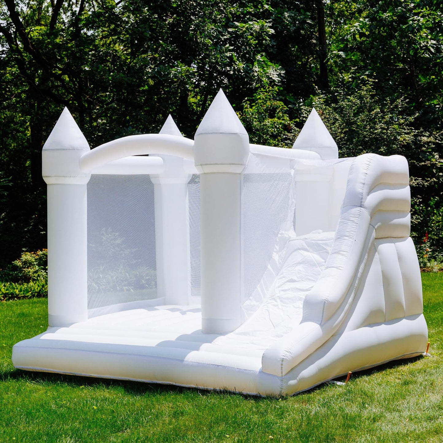 Bounceland Castle Palace Daydreamer Cloud Bounce House, 10.8 ft L x 9.8 ft W x 8.7 ft H, Basketball Hoop, UL Blower Included, Tr