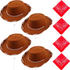 Sgbetter 4 Pack Kids Cowboy Hat With 4 Pieces Bandana Set Felt Cowboy Hat For Boys Grils Western Theme Birthday Party Costume Dr