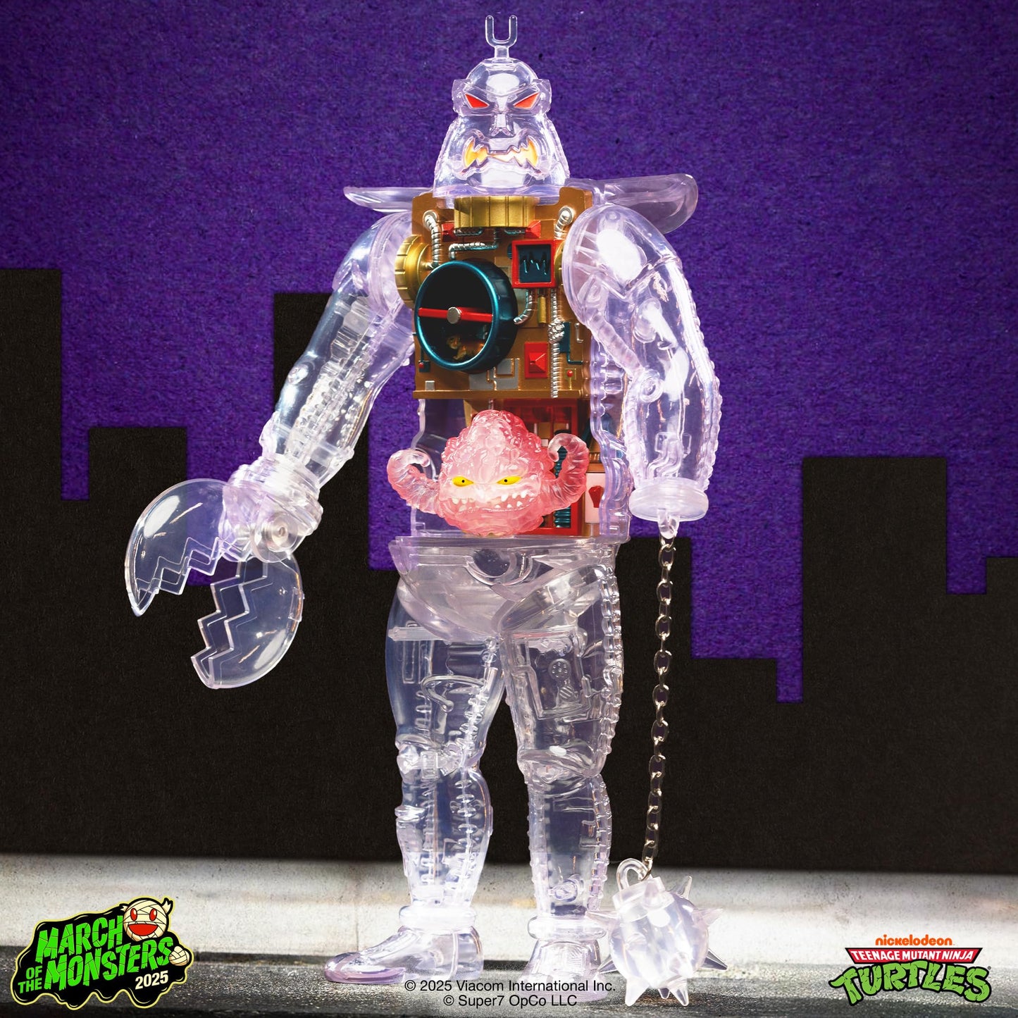 Super7 Teenage Mutant Ninja Turtles Super Cyborg - Krang Android (Clear) Action Figure