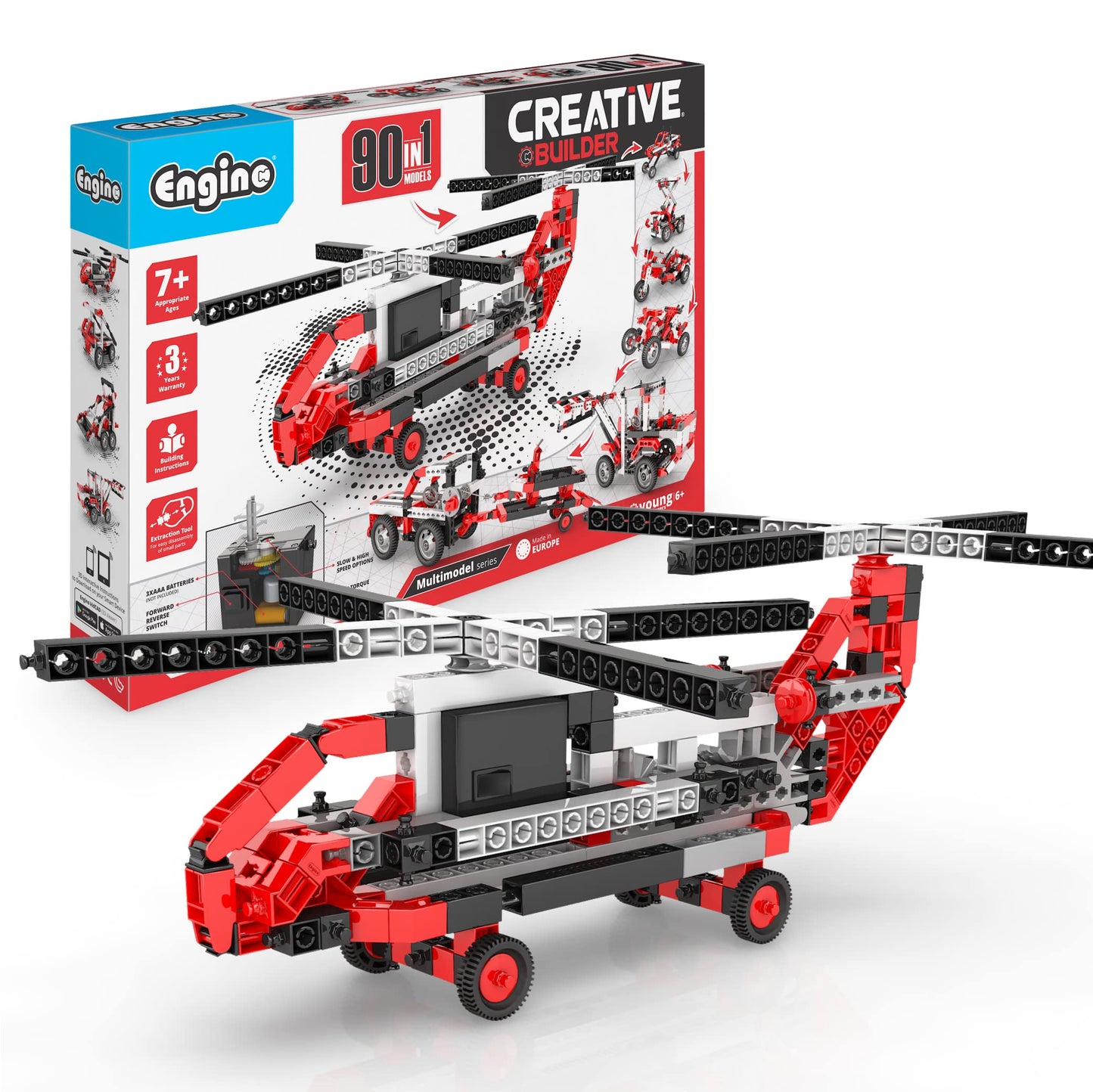 Engino- Inventor Stem Toys, 90 Motorized Models, Educational Toys For Kids 7+, Engineering Kit, Stem Building Toys, Gifts For Boys & Girls