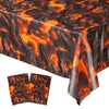 Blue Orchards Lava Table Covers (Pack Of 3) - 54'X108' Xl - Luau Party Supplies, Volcano Birthday, Lava Floor Game, Lava Theme Party, Lava Table Cloth, Hot Lava Game, Dinosaur Party, Lava Backdrop