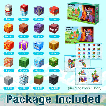 Nvdilo 100Pcs Magnetic Blocks -Adventure At Sea World Blocks Set - Magnetic Cubes Building Blocks Toys For Halloween Christmas B