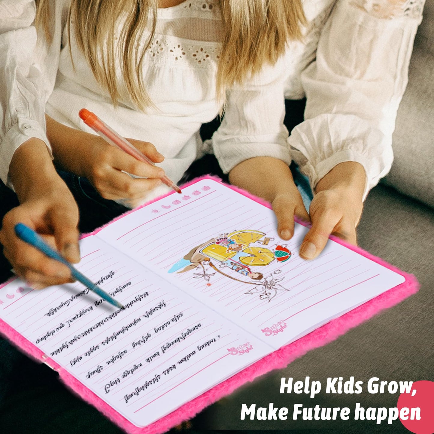 Superstyle Cat Diary With Lock, Gift For 6 7 8 Years Old Girls, Fuzzy Notebook Cute Cat Diary Secret Writing Plush Journal Christmas Day Birthday Gift For Kids