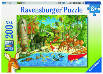 Ravensburger Woodland Friends 200 Piece Jigsaw Puzzle - Unique Piece Design, Enhances Concentration & Creativity, Model 12740