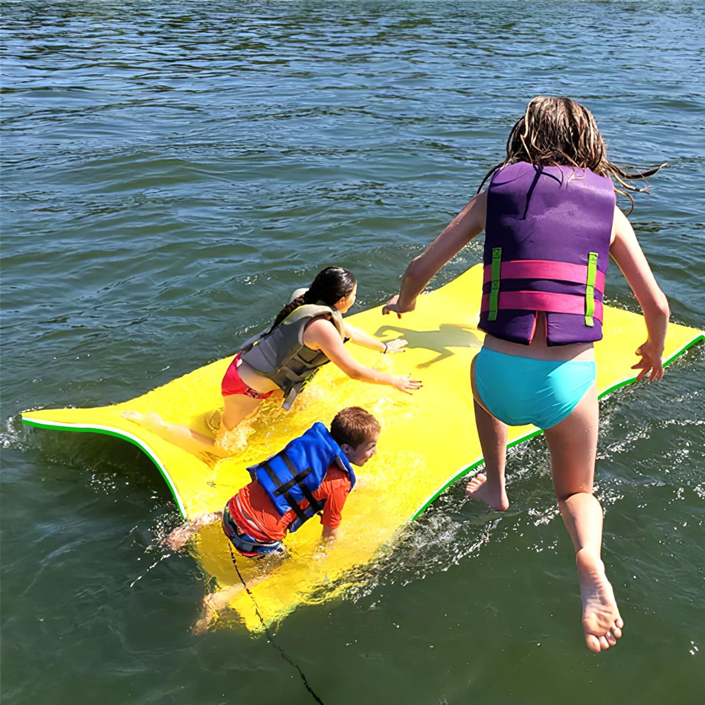 Big Floating Water Mat 7'/9'/12'/18' Lily Pad Floating Mat for Lakes, Oceans, Beach, 3 Layers XPE Foam Floating Pad Pool Floats