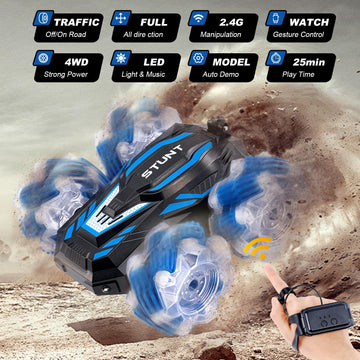TADOZIC 2.4GHz 4WD Gesture Sensing RC Stunt Car, Double-Sided 360 Flips Remote Control Cars,Best Birthday Gifts for Kids,Gesture
