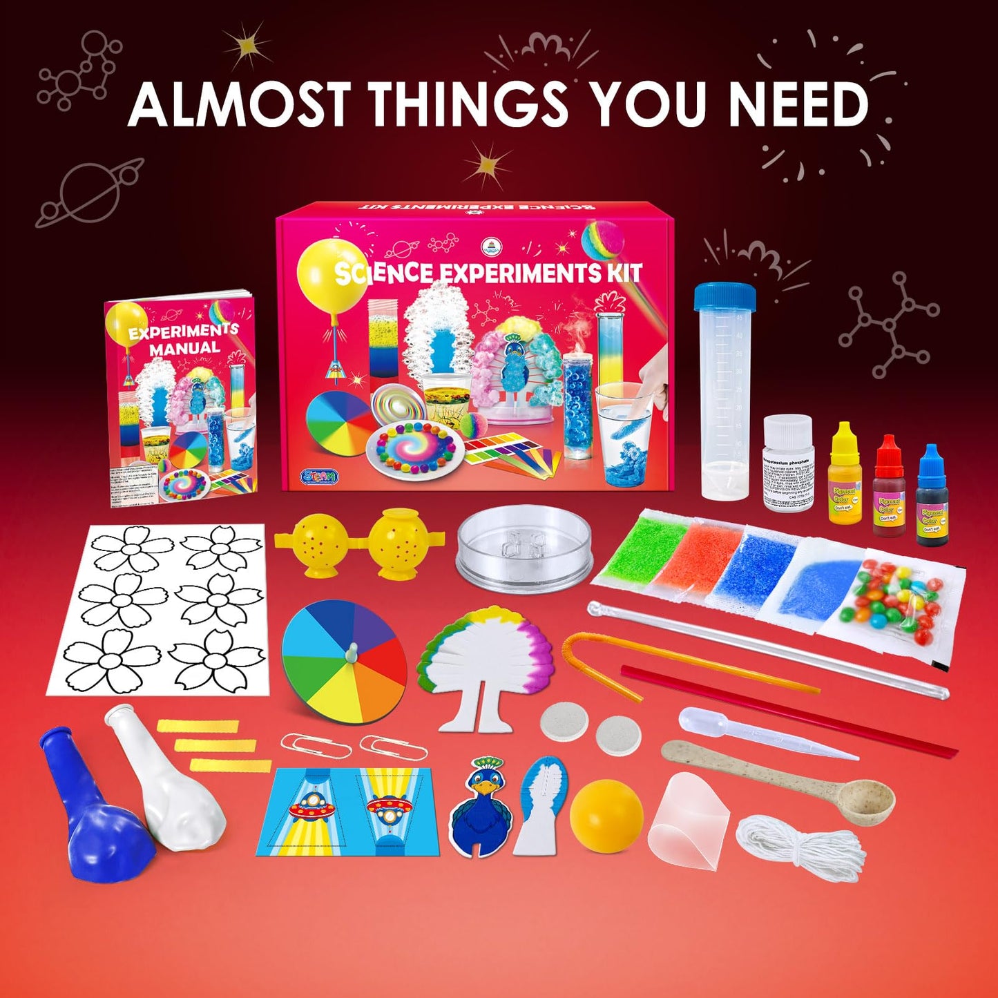 Unglinga 40+ Experiments Science Kit For Kids - Chemistry Set, Educational Toy Gift Idea For Boys And Girls Birthday Christmas S.T.E.M Scientist Learing Toy