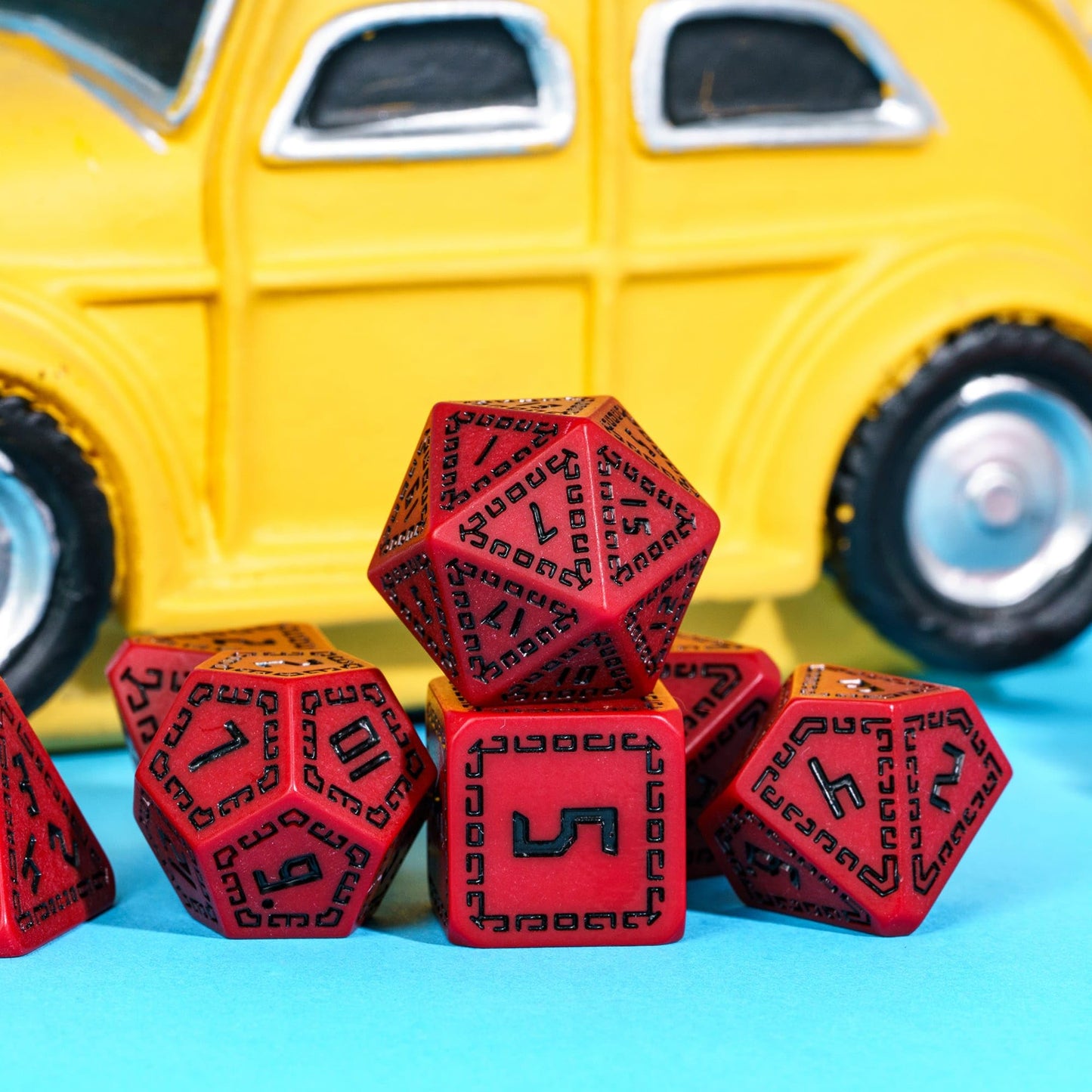 HDdais DND Dice Set, 7PCS Polyhedral Dice Set D&D for MTG Dungeons and Dragons Role Playing Game(Red)
