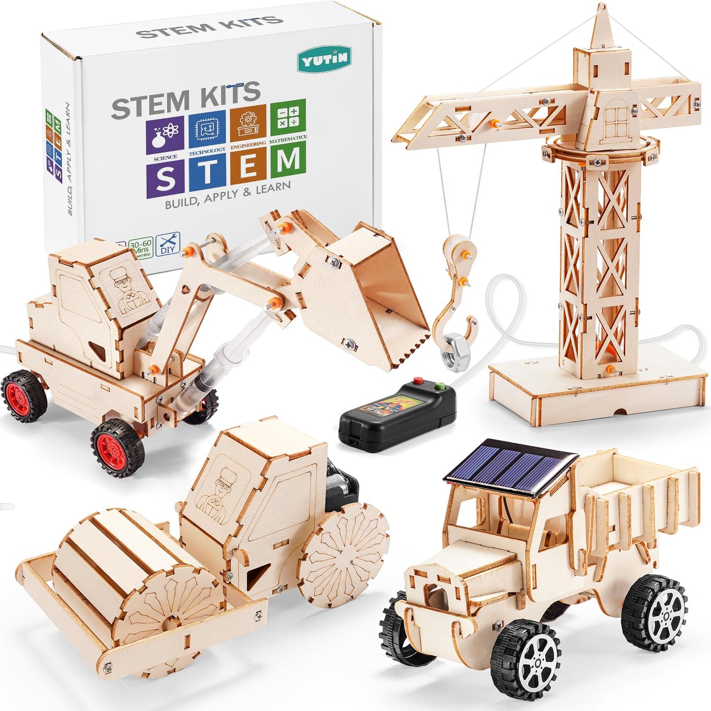 Stem Kits For Kids Ages 8-10 10-12, Wood Building Crafts Kit For Boys 8-12, Model Car Kit, 3D Wooden Puzzles Woodworking Science