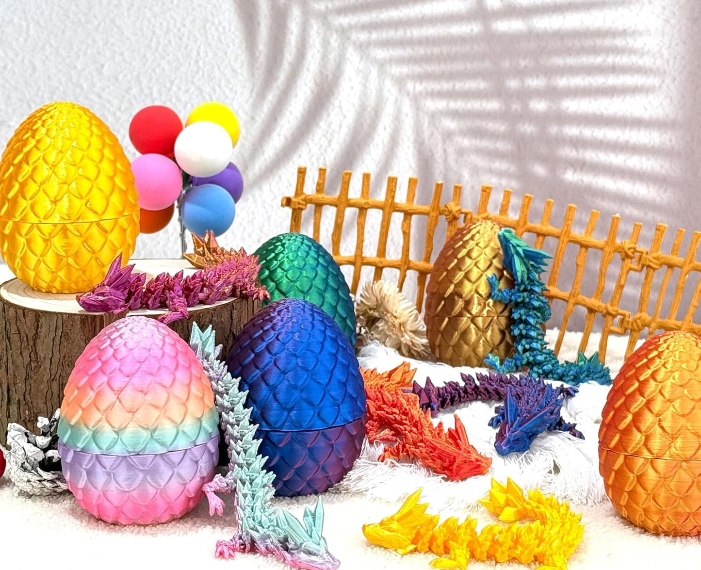 3D Printed Dragon Fidget Toys,12Inch Flexible Dragon Toy 3D Printed Dragon Eggs With Dragon Inside,Easter Egg Fillers,Easter Bas