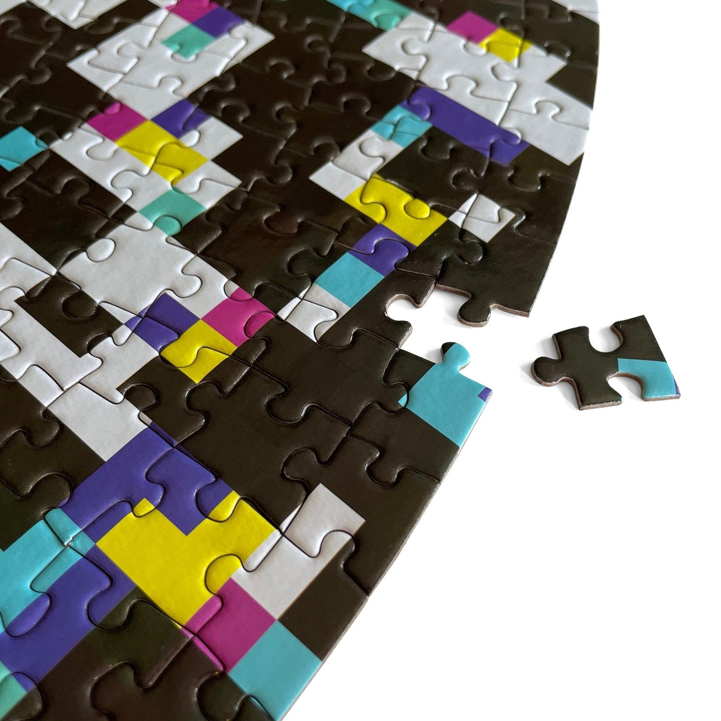 Jigsaw Puzzles For Adults 1000 Pieces Hard Puzzles For Adults And Kids - Round Colorful Rainbow Unique Puzzles For Adults - Difficult Near Impossible Puzzles Fun Pixel Glitch By Spyglass Puzzles